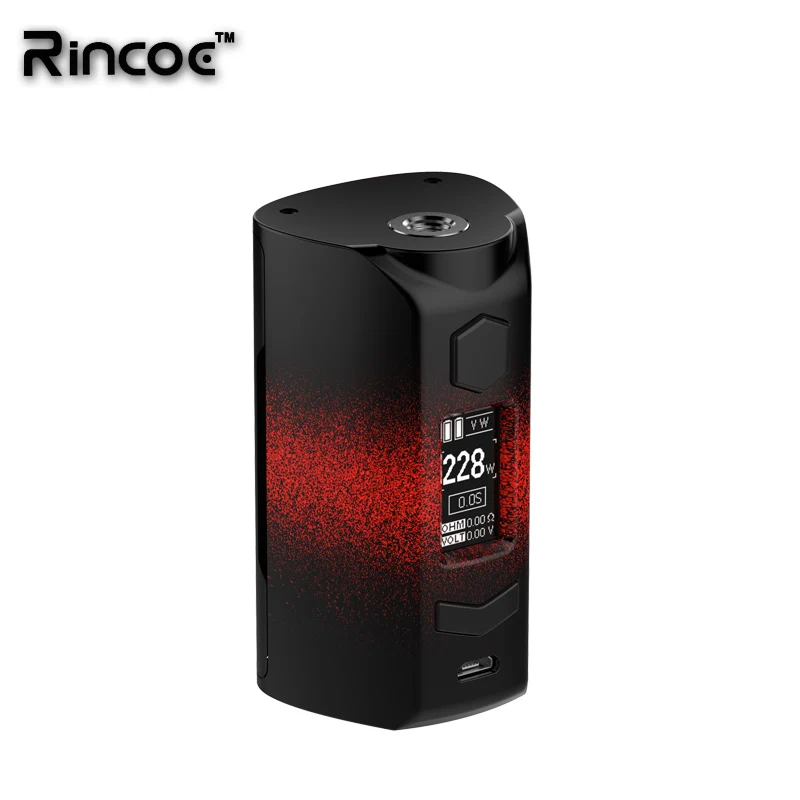 Новейший Rincoe Manto S Mesh 228W mod fit 6 мл Metis Mix Tank Питание от двух аккумуляторов 18650 Система быстрой зарядки vs Пума Тор