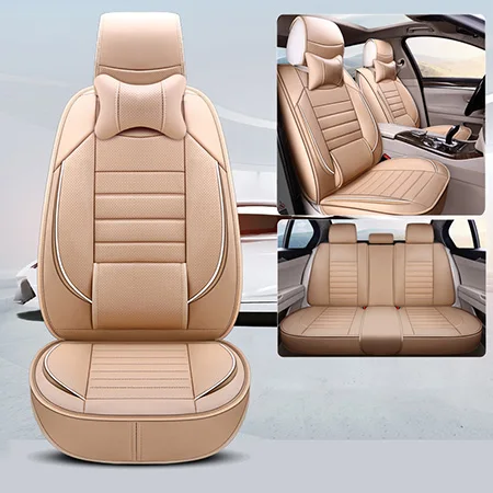 Beige Comfortable Высококачественные кожаные универсальные чехлы для автомобильных сидений chery a3 a5 amulet cowin e5 qq6 tiggo 3 5 7 fl t11 - Название цвета: Beige Comfortable