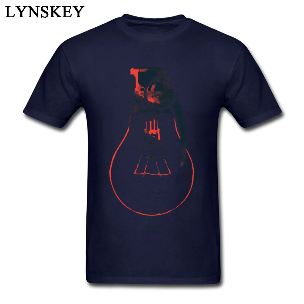 Simple Style Tops T Shirt for Men New Coming Summer Fall Crew Neck 100% Cotton T-shirts Idea is a powerful weapon Crazy Tee-Shirts Idea is a powerful weapon navy