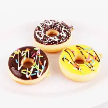 Новинка, 1 шт., милые брелоки, цветные, мягкие, кавайные, мягкие, на цепочке, на ремешках, с пончиками, подвески, на ремешках для сотового телефона, брелок, случайный цвет, отправляется из ПУ