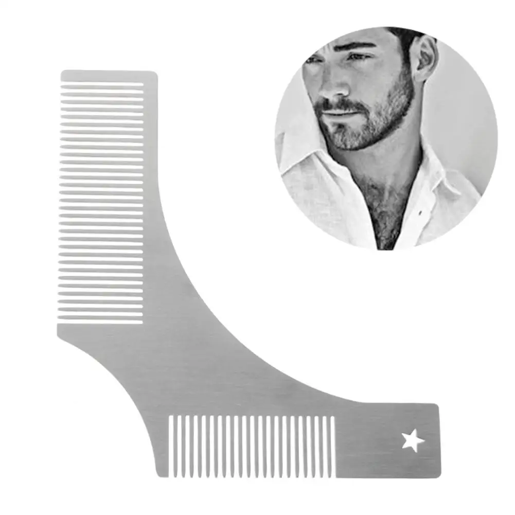 

BellyLady Portable Men Stainless Steel Beard Shaping Tool Beard Modeling Template Beard Comb