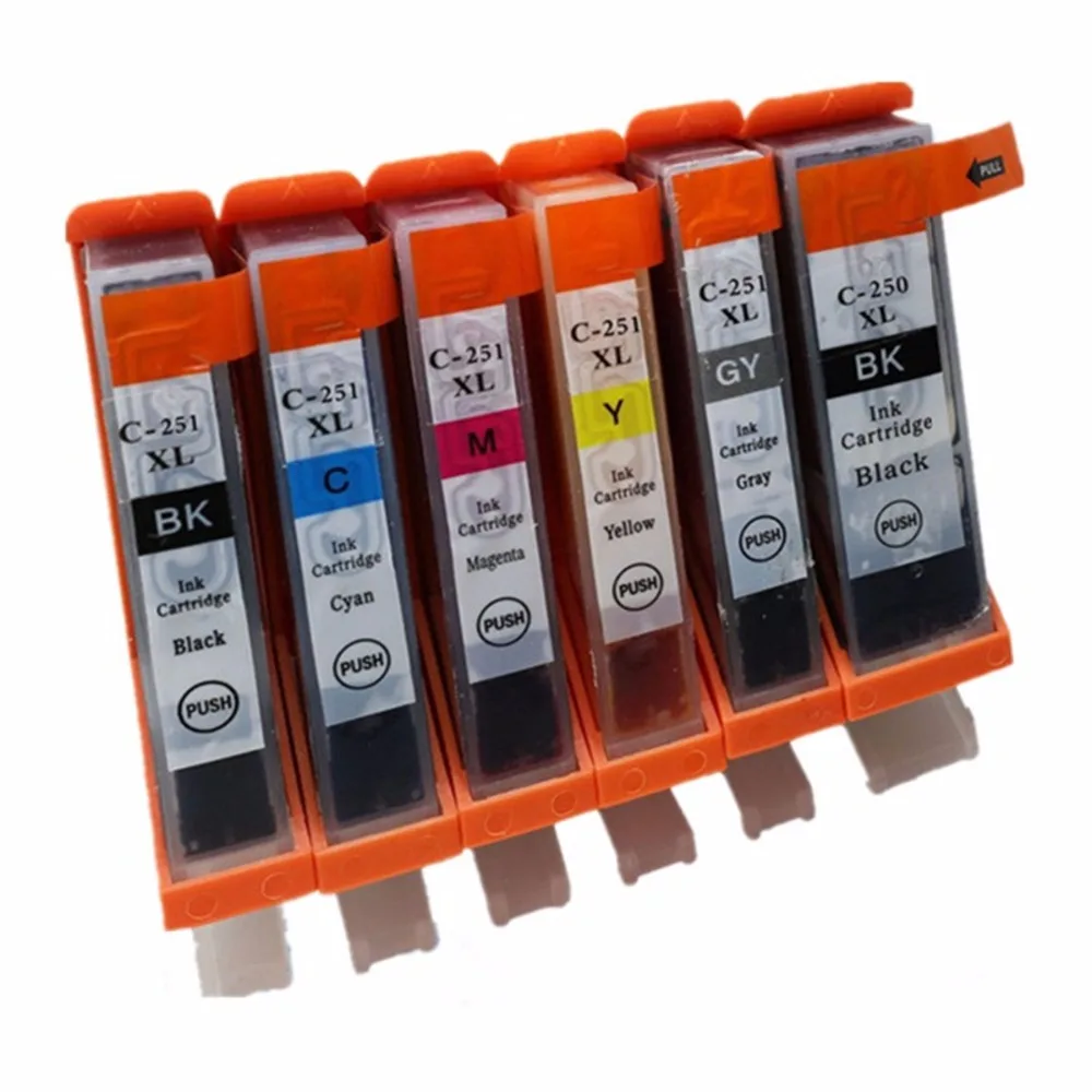 Запасные чернильные картриджи Pixma MG6320 MG7120 IP8720 6 цветов Φ PGI 250 250XL | Компьютеры и