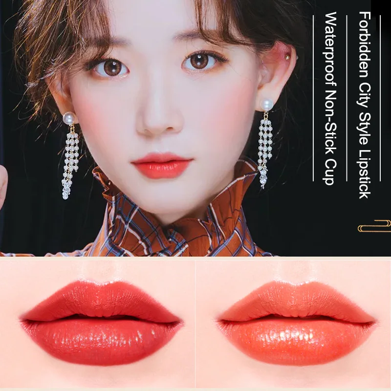 

High Quality 6 Pcs Forbidden City Style Lipstick Set Waterproof Non-stick Cup Lasting Lipsticks Gift