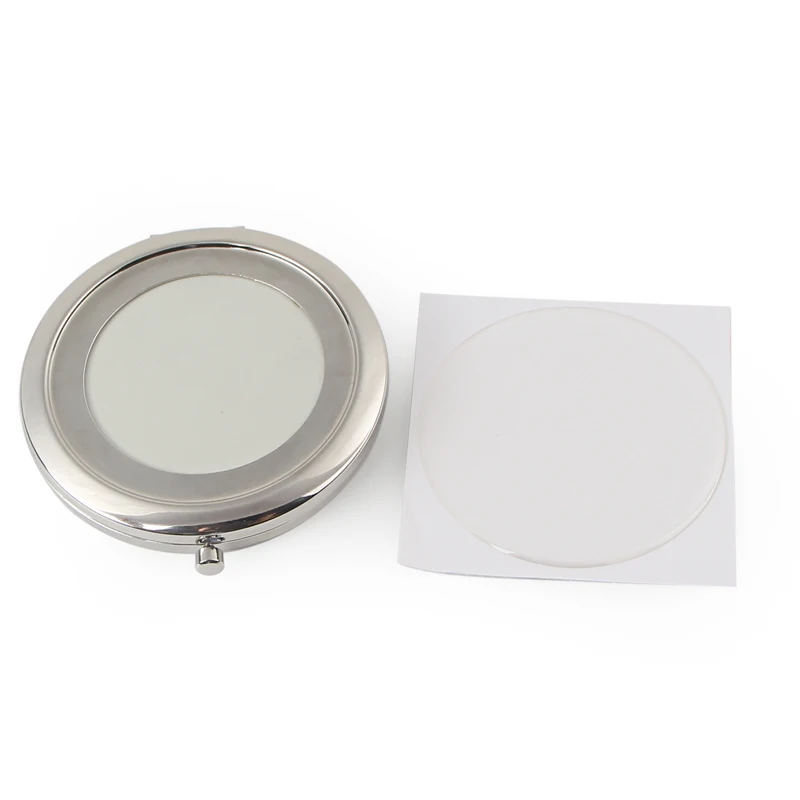 

70 mm Silver Color Blank Compact Cosmetic Mirror with Bottom Embossing