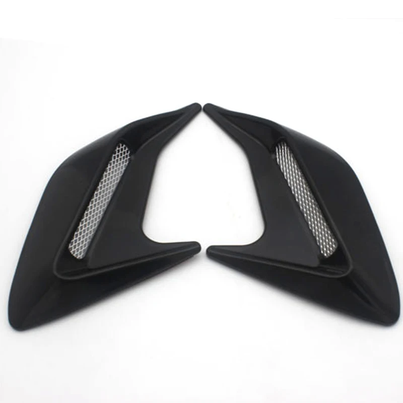 

2PC Car Auto Decorative Side Vent Air Flow Fender Intake Stickers Silver New