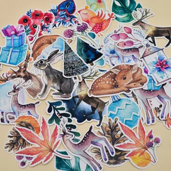 

38pcs Hand Drawing Christmas Deer sticker Planner Scrapbooking DIY Dry Glue Sticker/ Notebook Gift Sticker