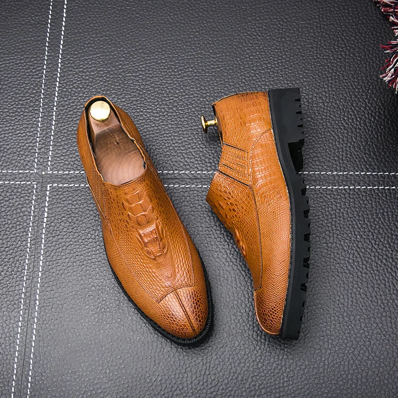 designer snake skin leather men shoes italian luxury brand fish platform party male footwear wedding dress oxford shoes for men (6)