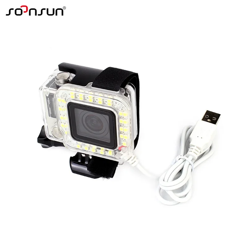 

SOONSUN LED Fill Light Nightshot Lamp Lens Ring Shooting for GoPro Hero 4 3+ Waterproof Housing Lens for Go Pro Accessories