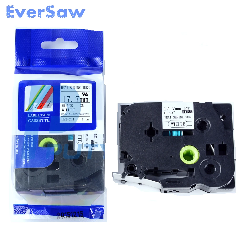 20 PK Brother HSE термоусадочная лента 17 7 мм x 1 5 м черный на белом hse-241 hse241 Hse 241 для метка