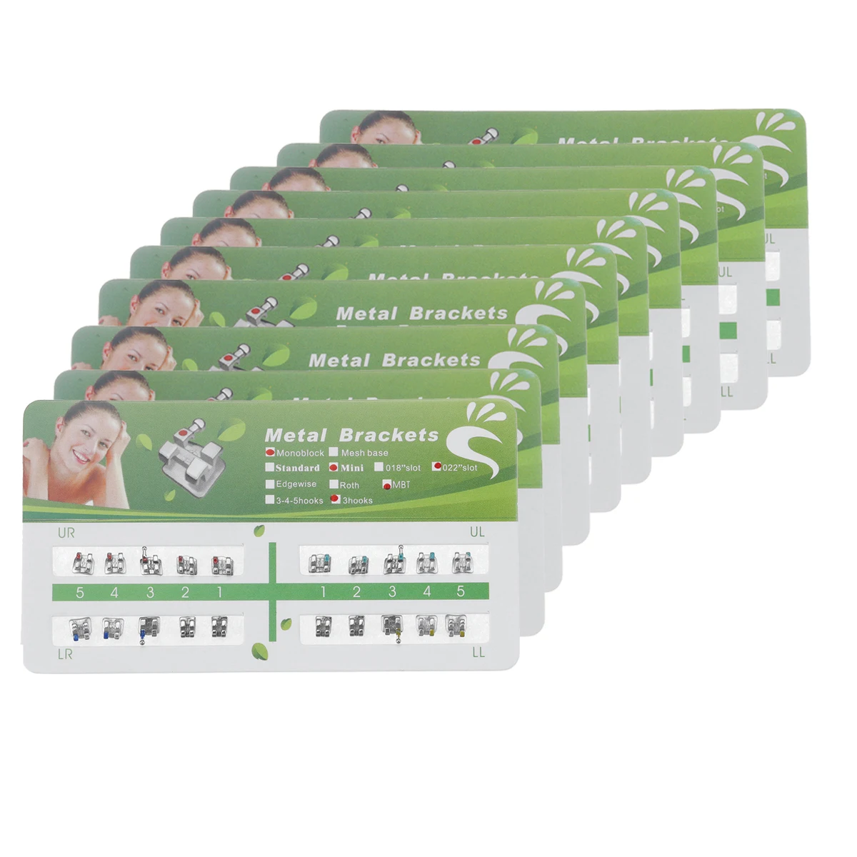 

10 PCS/PACK 304 Stainless Steel Orthodontic Metal Bracket Brace Mini Roth+M BT Orthodontics Brackets 4 Types