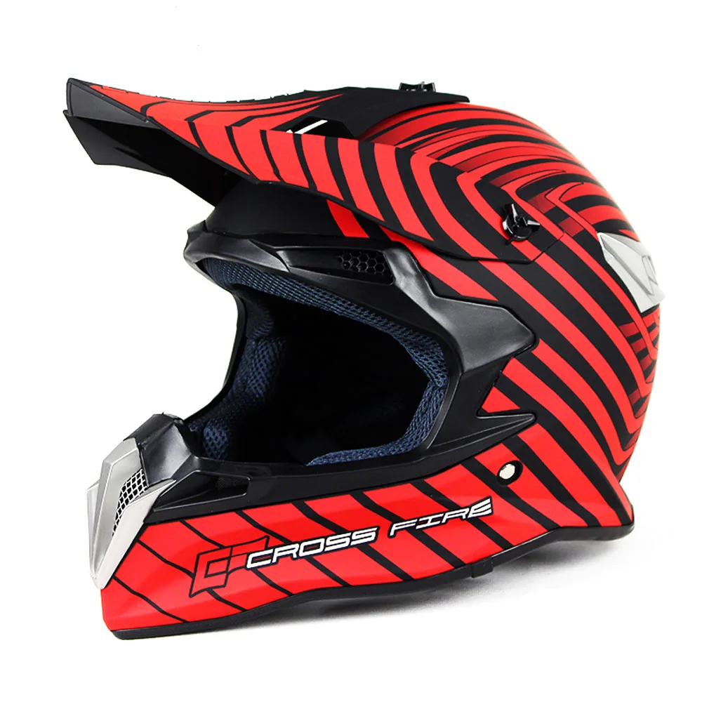 Moto rcycle шлем Мужской Мото шлем capacete moto cross внедорожный шлем ATV Dirt bike racing-с бесплатным подарком - Цвет: Red stripes