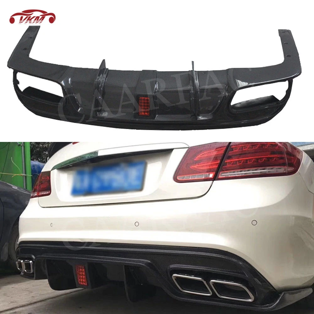 

With LED Light Carbon Fiber Rear Lip Diffuser for Mercedes Benz W207 C207 Coupe E200 E260 E300 2 Door 2014 - 2016 Bumper Guard