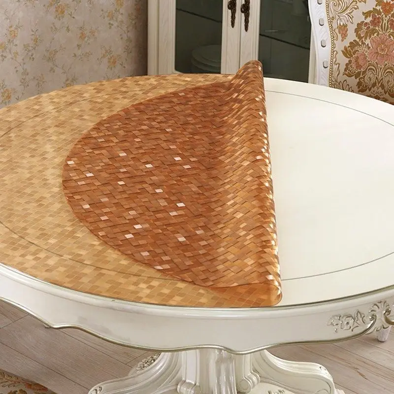 

PVC 80X80CM Round Tablecloth Clear Soft Glass Table Cover Protector Desk Mat Desktop