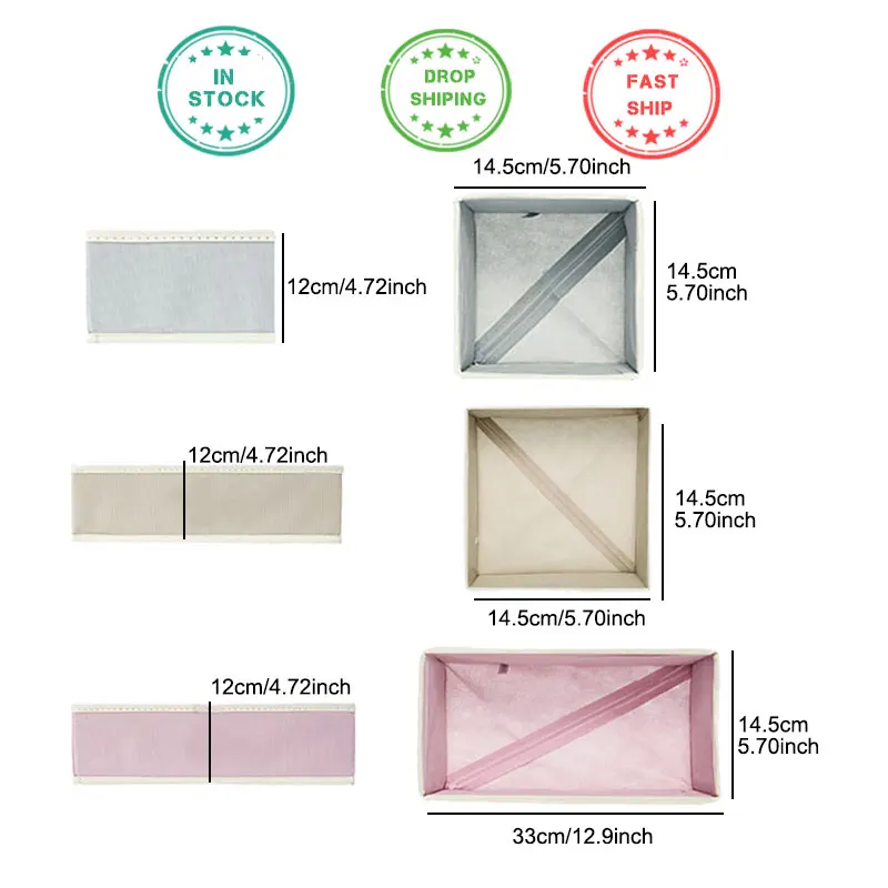 غير المنسوجة درج تخزين مقسم الحاويات دائم بغطاء خزانة مربع للعلاقات الجوارب الملابس الداخلية الصدرية طوي الملابس المنظم