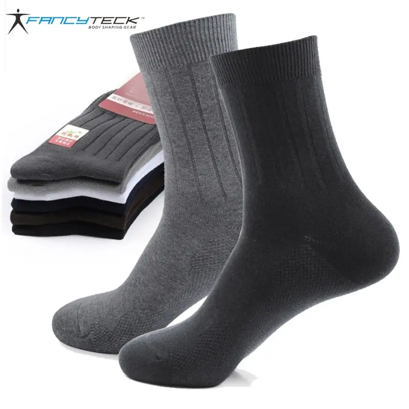 Fancyteck 6 пар Высокое качество повседневные мужские деловые носки для мужчин хлопок бренд экипажа осень зима дезодорант Дышащие носки