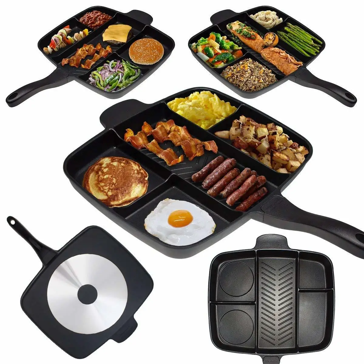 

Divided Frying Pan for All-in-One Cooked Breakfast & More! 30x38cm