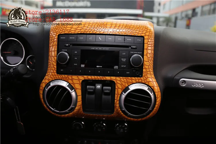 Us 694 32 12 Off Car Control Panel Crocodile Python Pattern Sticker For Jeep Wrangler Leather Control Panels Auto Interior Styling Modifications In