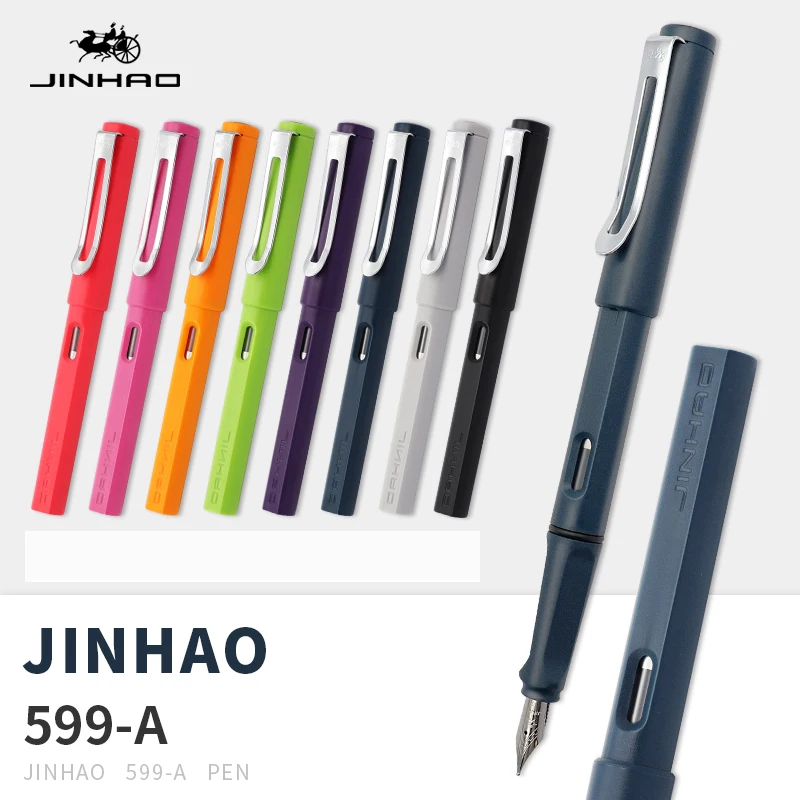 Jinhao 599a матовая офисная деловая ручка для фонтанов, роскошная ручка с чернилами, подарочные ручки, 4 вида перьев, новинка, 10 шт., можно выгравировать логотип