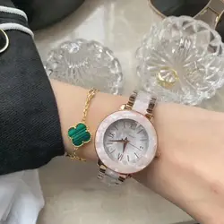 Элегантные белые цветочные каучуковые часы для женщин Мода деловое украшение часы Высокое качество пластик браслет наручные часы