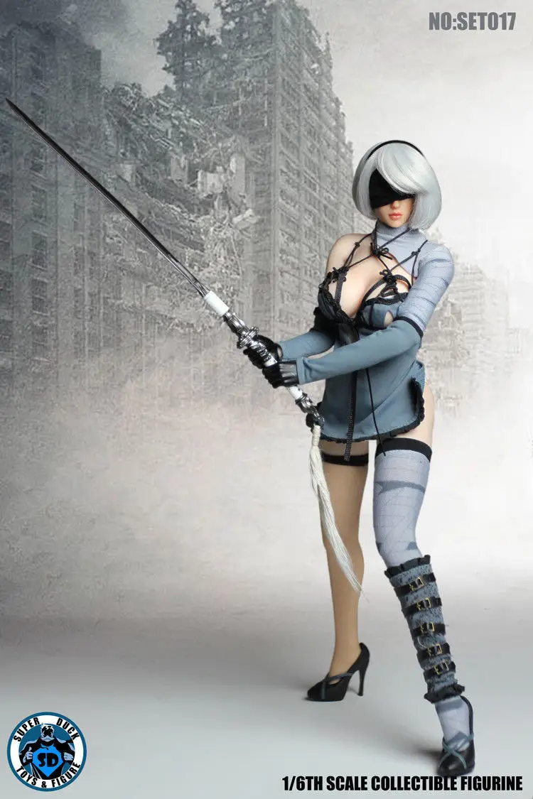 Super Duck 1/6 NieR: Automata 2B комплект одежды SET017 с фигуркой Phicen