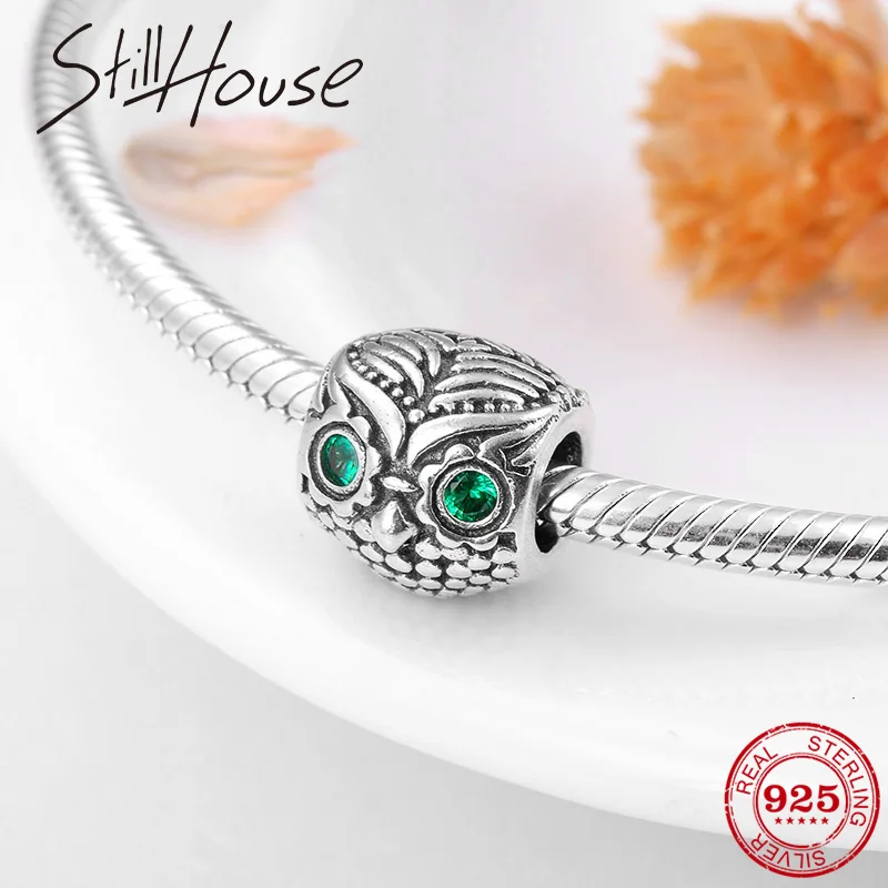 

Authentic 925 Silver Charming Owl Charms Fit Original Pandora Charm Beads Bracelet fine Collection Bead Jewelry Making DIY