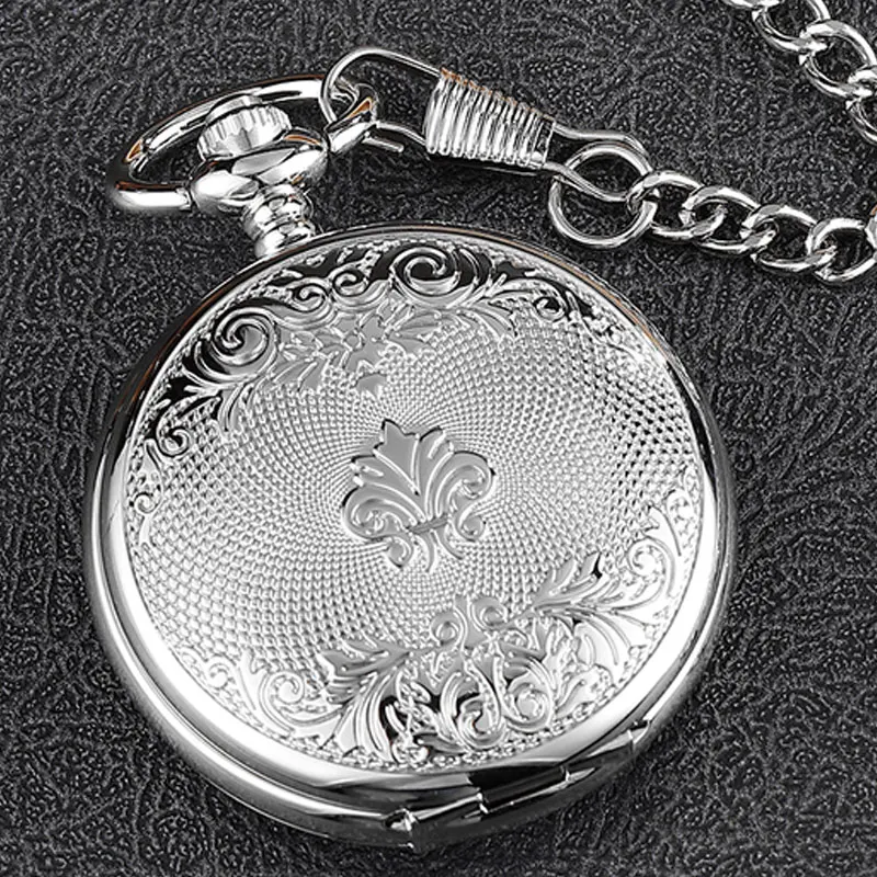 Античный полый Gears Серебряный Механические карманные часы Для мужчин Винтаж стимпанк брелок часы мужской Цепочки и ожерелья с цепочкой для