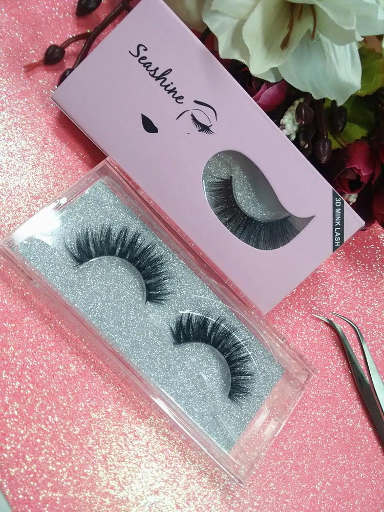 

10 Pairs Synthetic Hair Strip Eyelashes Customize Boxes Hand Made 3D Silk Lash Free Shipping False Eyelash
