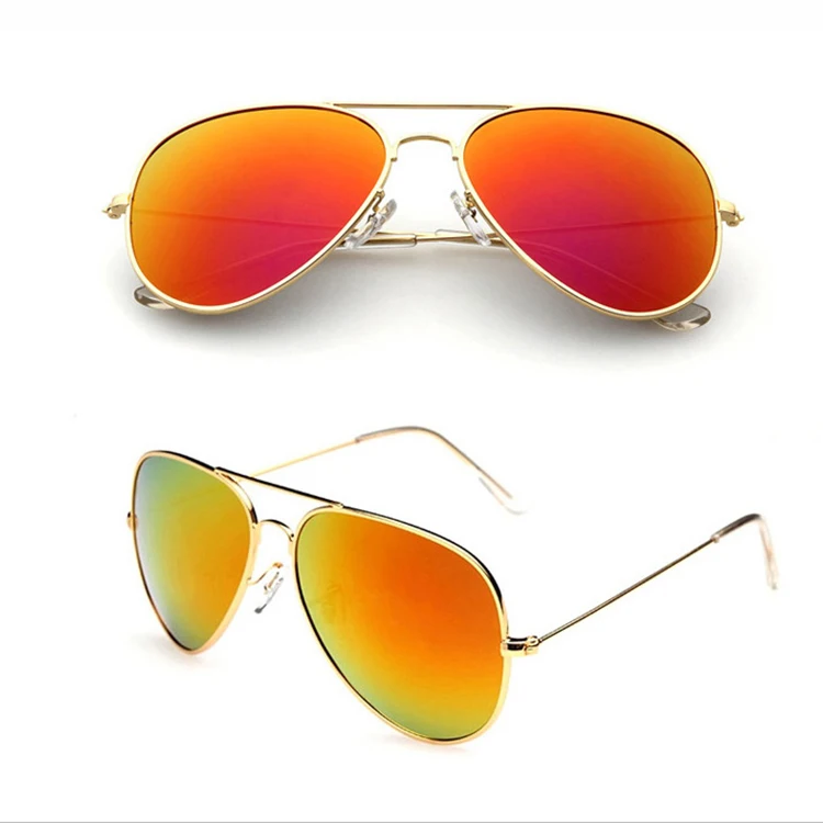 Классические авиационные солнцезащитные очки, мужские солнцезащитные очки, женские зеркальные очки для вождения, мужские и женские солнцезащитные очки, очки для пилота - Цвет линз: Red