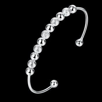 

High quality silver color jewelry fashion female European style women lady beautiful light sand bead bracelets BKB001