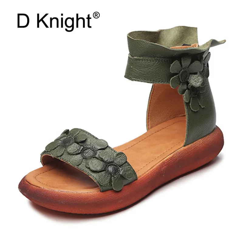 Plus Size Summer Women Sandals Vintage Flower Casual Wedges Heel Platform Shoes Roman Ankle Strap Cow Leather Sandal Women Shoes (1)