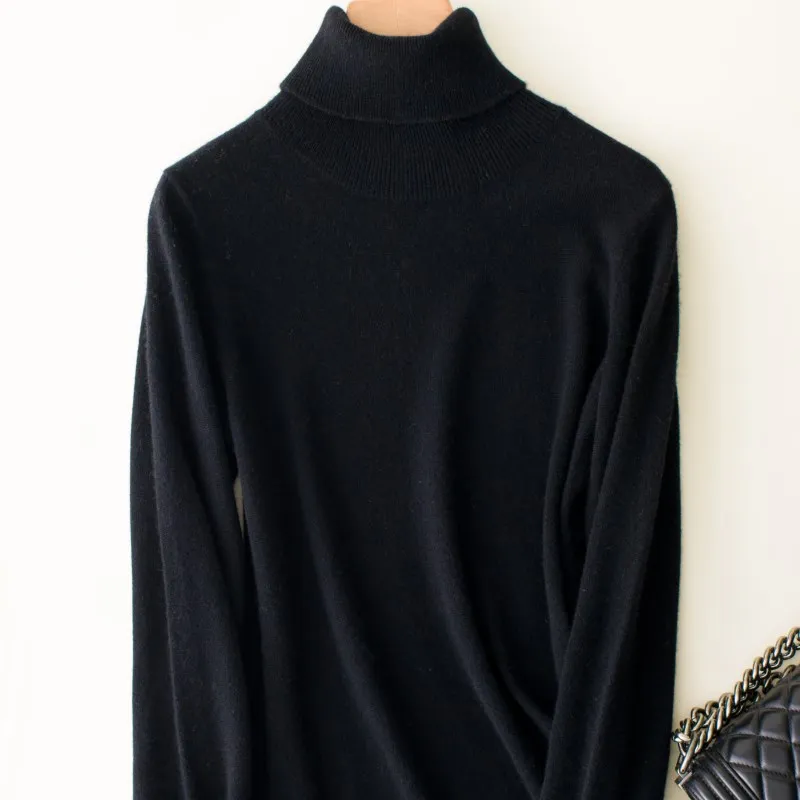 Turtleneck Cashmere Sweater Women Pullover Slim Fashion Long Sleeve Knitting Keep Warm Bottoming Female 2018 Autumn Winter Tops