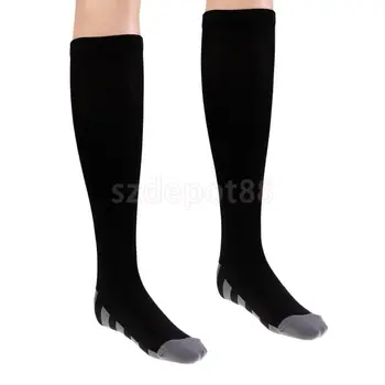 

Unisex Socks 20-30 mmHg Compression Socks Firm Pressure Circulation Socks Stretch Calf Support Orthopedic Socks Black/White