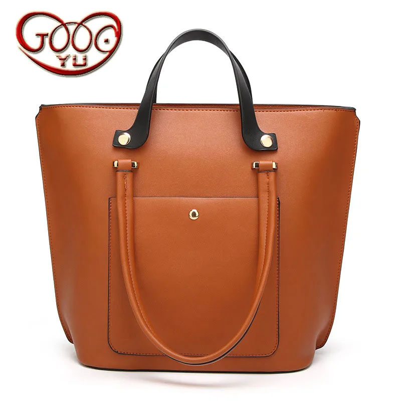 

Ms. Europe and the United States style bucket-type portable oil wax Tote bag high-quality PU leather shoulder bag
