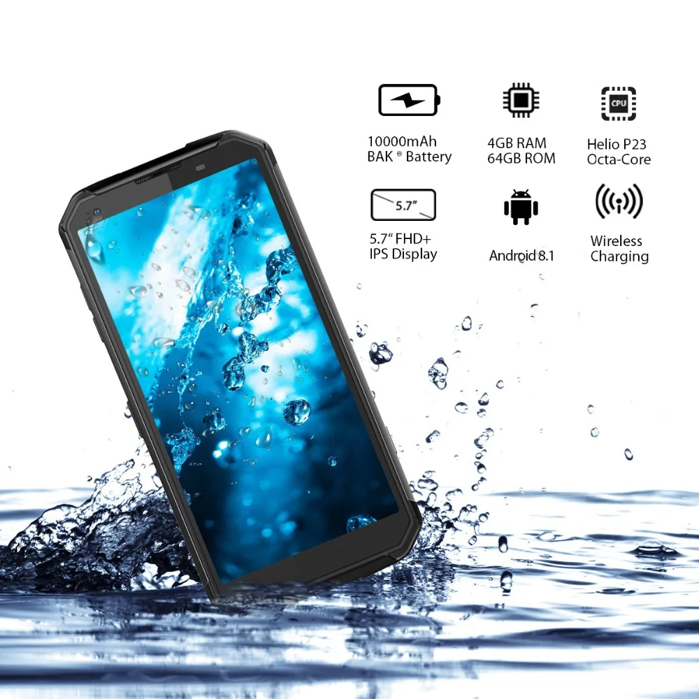 BLACKVIEW BV9500 IP68 69 K Водонепроницаемый 5 7 &quotFHD MT6763T Восьмиядерный 4 GB + 64 16MP двойной