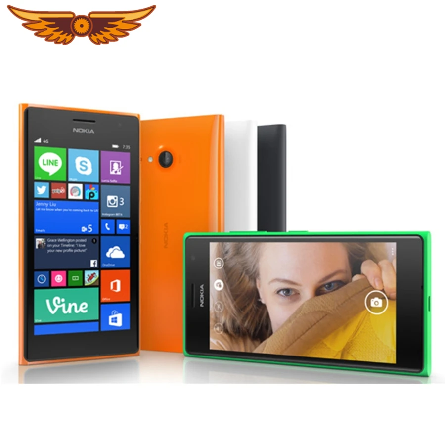 Оригинальный разблокированный сотовый телефон Nokia Lumia 735 Quad Core 4 7 дюймов 1 ГБ ОЗУ 8