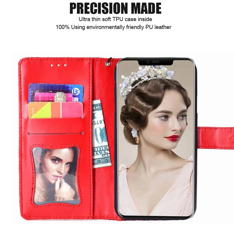 Роскошный кожаный чехол бумажник с откидной крышкой для iPhone X XR XS Max 10 5 5S SE 6S 6 7 8