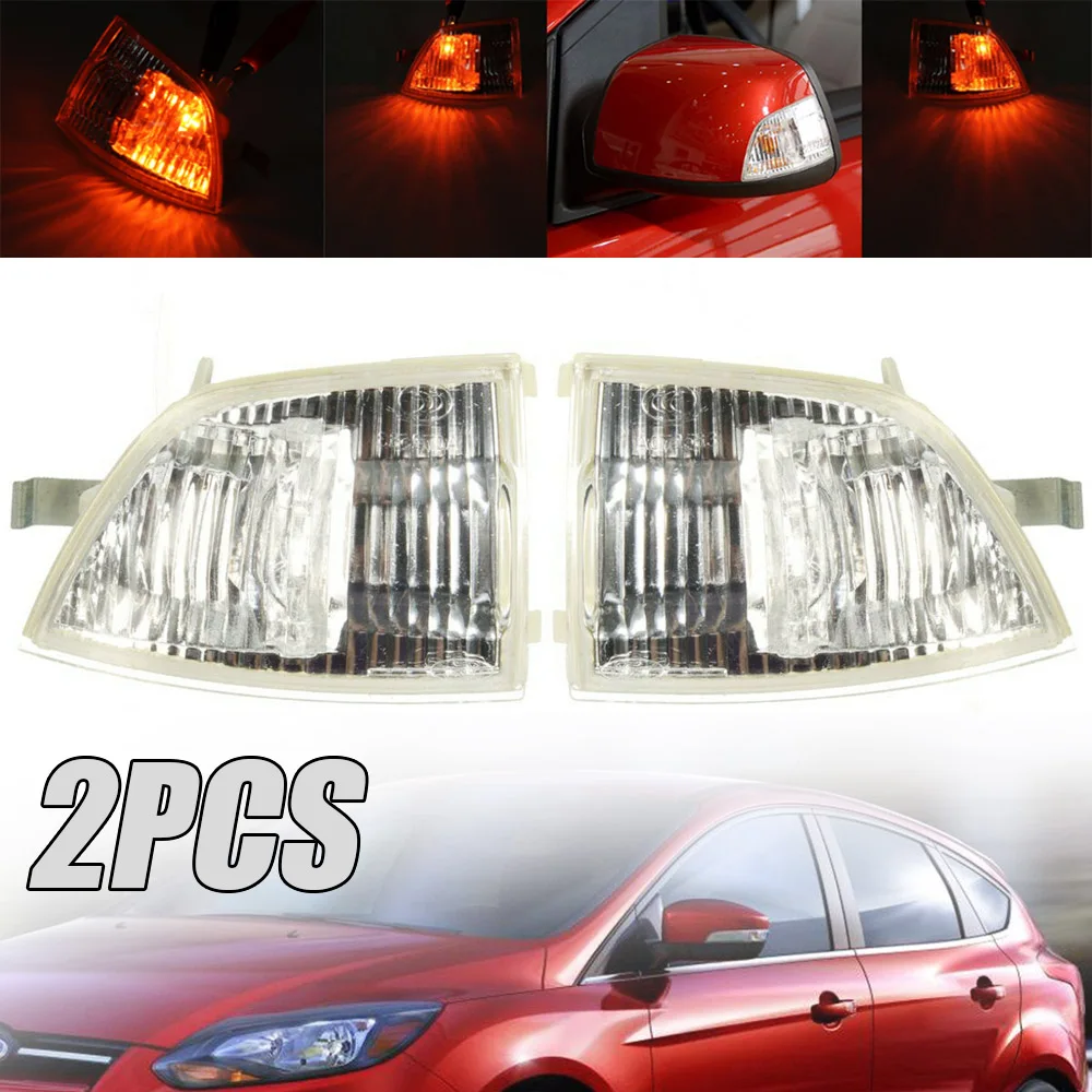 

For Ford Focus ST Cabriolet 2pcs 12V W5W Front Turn Signal Light Wing Mirror Indicator Lens Repeater Lights Mayitr