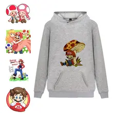 Mario Bros/Super Mario Cartoon Printed Pattern Ins Fashion Harajuku Style Casual Unisex Hooded Sweatshirt A193161 fashion casual printed floral hooded sweatshirt