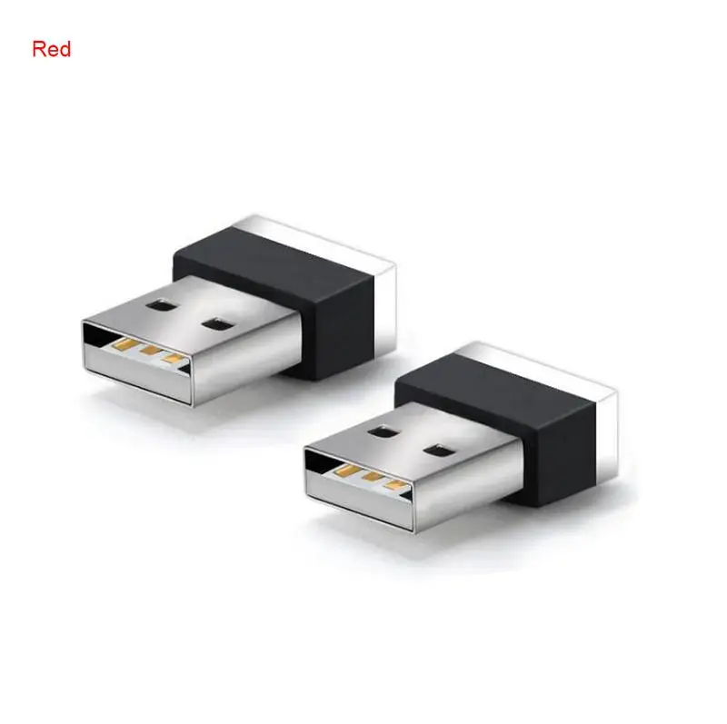 1 шт., Автомобильный USB светодиодный светильник, декоративная лампа, аварийное освещение, универсальный портативный ПК, подключи и играй, белый, красный - Название цвета: Red