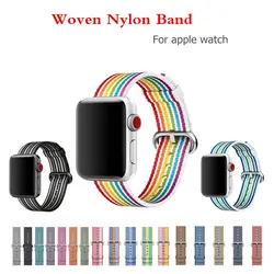 Нейлоновый ремешок для Apple Watch band 42 мм/38 мм iwatch 4 band 44 мм 40 мм тканевый нейлоновый ремешок для часов Браслет Apple watch 4 3 21