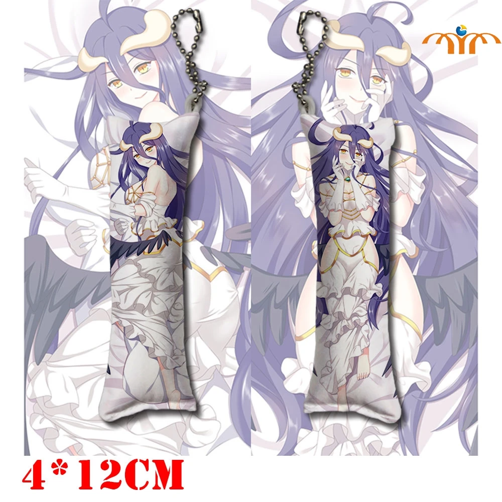 

12cm Overlord Mini Dakimakura Albedo Keychain Shalltear Bloodfallen Double-sided Pendant Phone Strap Pillow Hanging Ornament