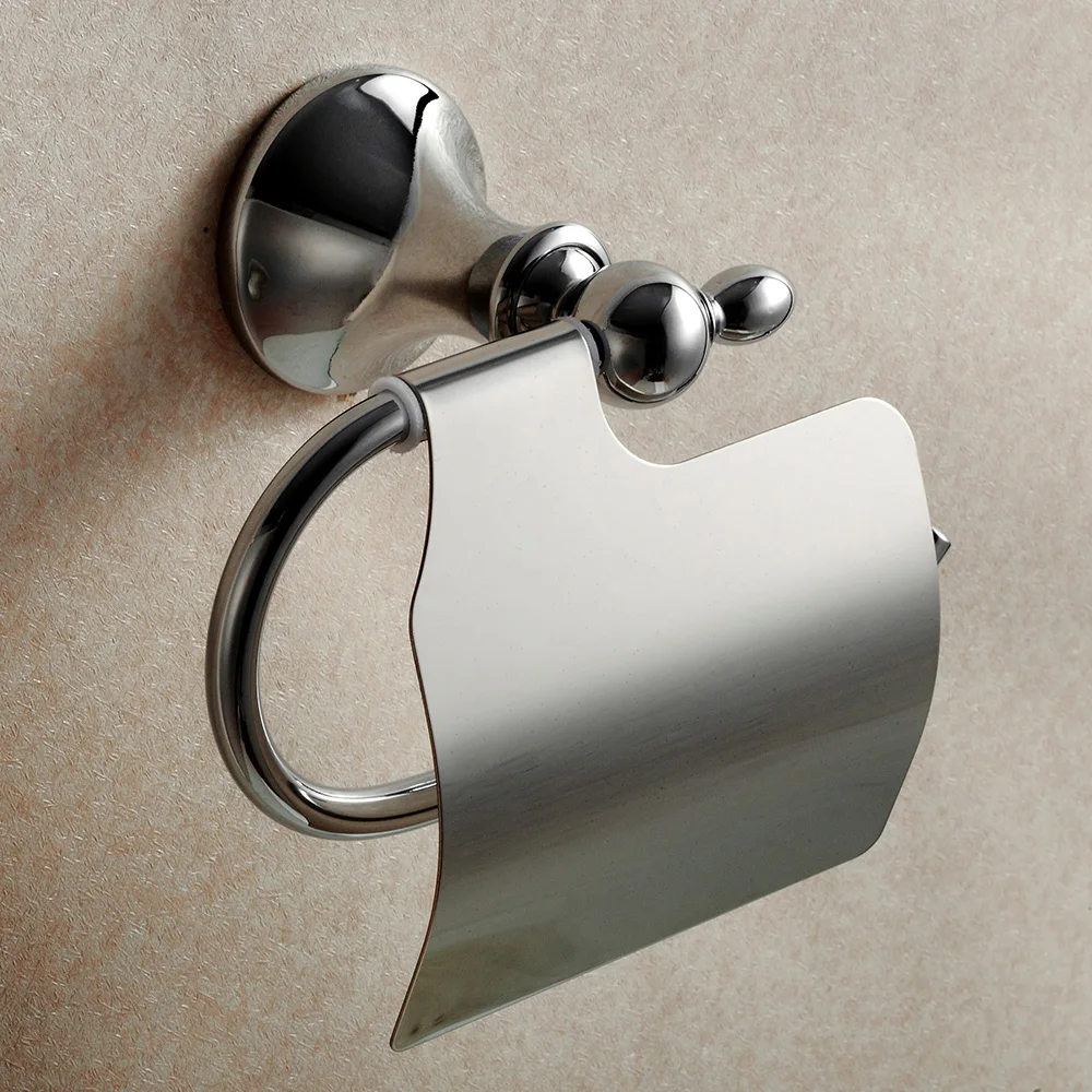 Modern Polished Silver Bathroom Roll Holder Stainless Steel Chrome Tissue Box Toilet Paper Holder Mounting Sanitary products 560