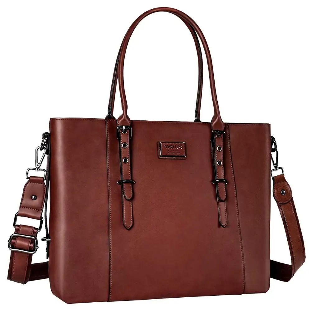 MOSISO 13,3 14 15,4 15,6 дюймов PU водонепроницаемый Дамский чехол для компьютера бизнес ноутбук сумки портфель дамские сумки, Курьерская сумка для женщин - Цвет: Brown Color