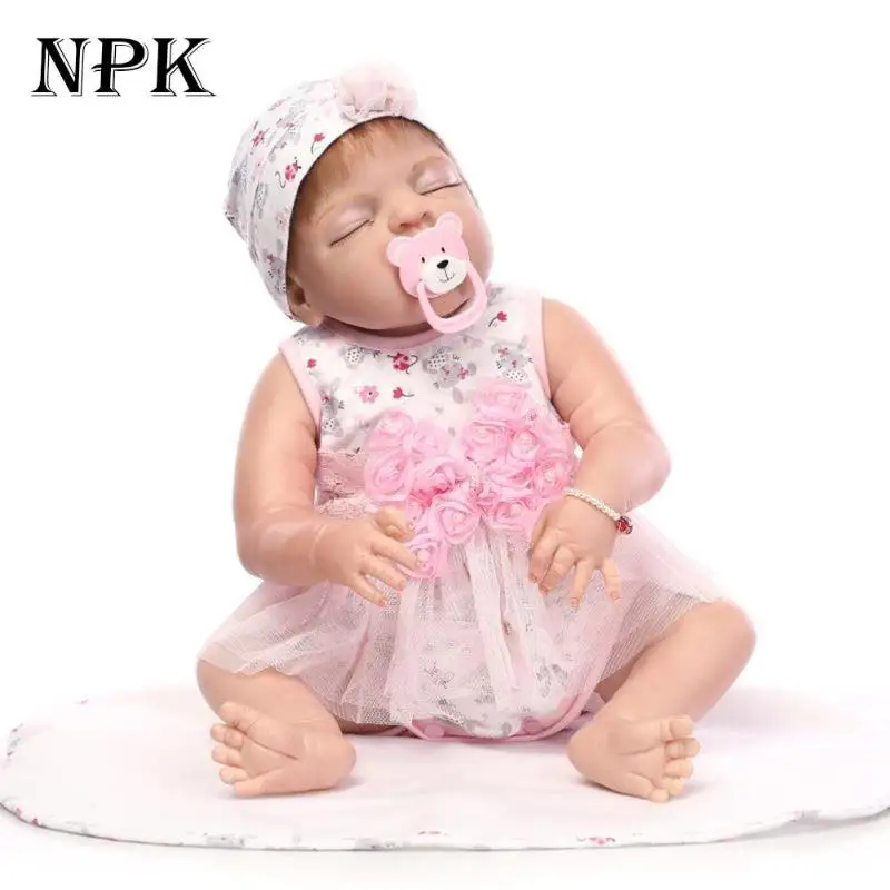 55 см NPK платье девушка Моделирование Reborn Baby Doll Дети Playmate силиконовые игрушки