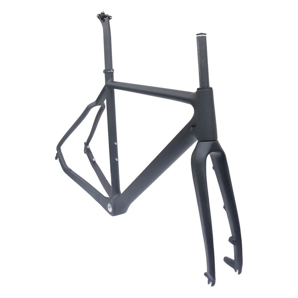Flash Deal Cyclo-Cross carbon bike frame matt black 51/53/55cm BSA road disc bicycle frame 1 Flash Deal Cyclo-Cross carbon bike frame matt black 51/53/55cm BSA road disc bicycle frame 1