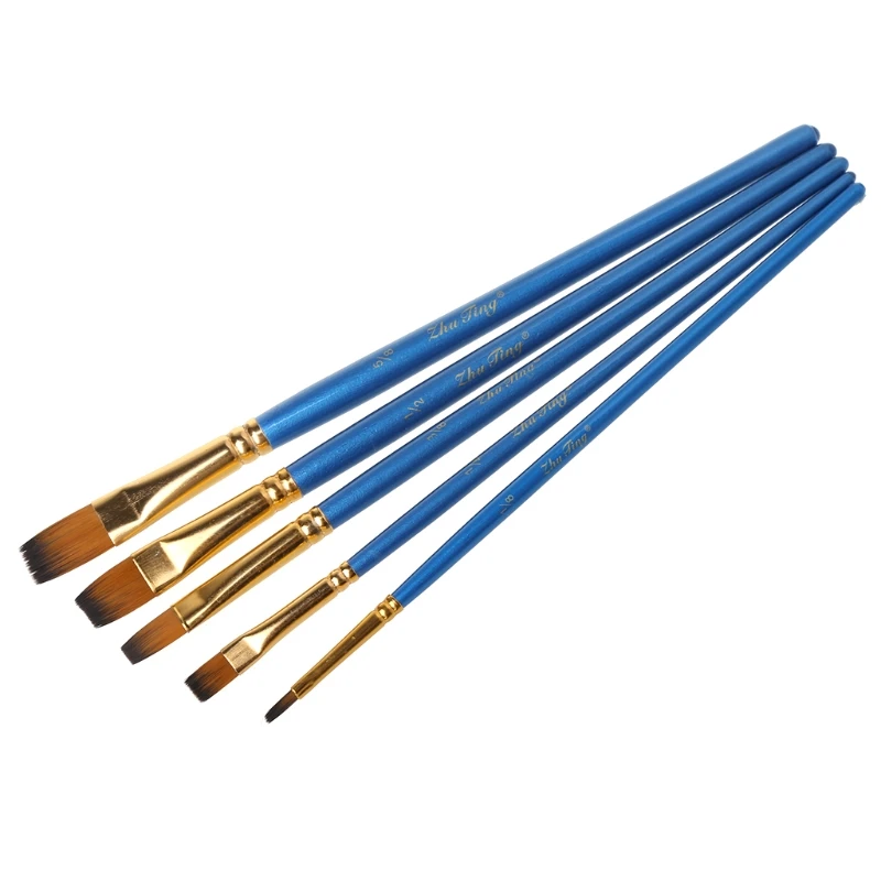 1 Pack 5pcs Art Painting Brushes Set Acrylic Oil Watercolor Artist