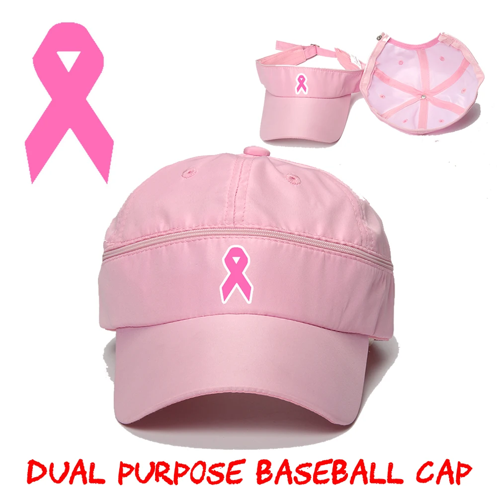 Pink Ribbon baseball Cap women Running cap Visor Sun hat Breast Cancer