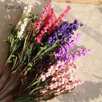 

20pcs PE Curling Lavender Artificial Flowers Bouquet Valentine's Day Home Wedding Festival Decoration Fake Flower