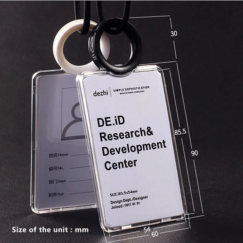 DEZHI Многофункциональный ID держатель для карт с тонким черным шнурком для спортсмена, двухсторонние прозрачные держатели для бейджей с кольцом для чашки