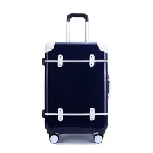 2018 High Quality Fashionable Bright retro Travel on Road 24 Inch Plane Letter Spinner Suitcase Bag